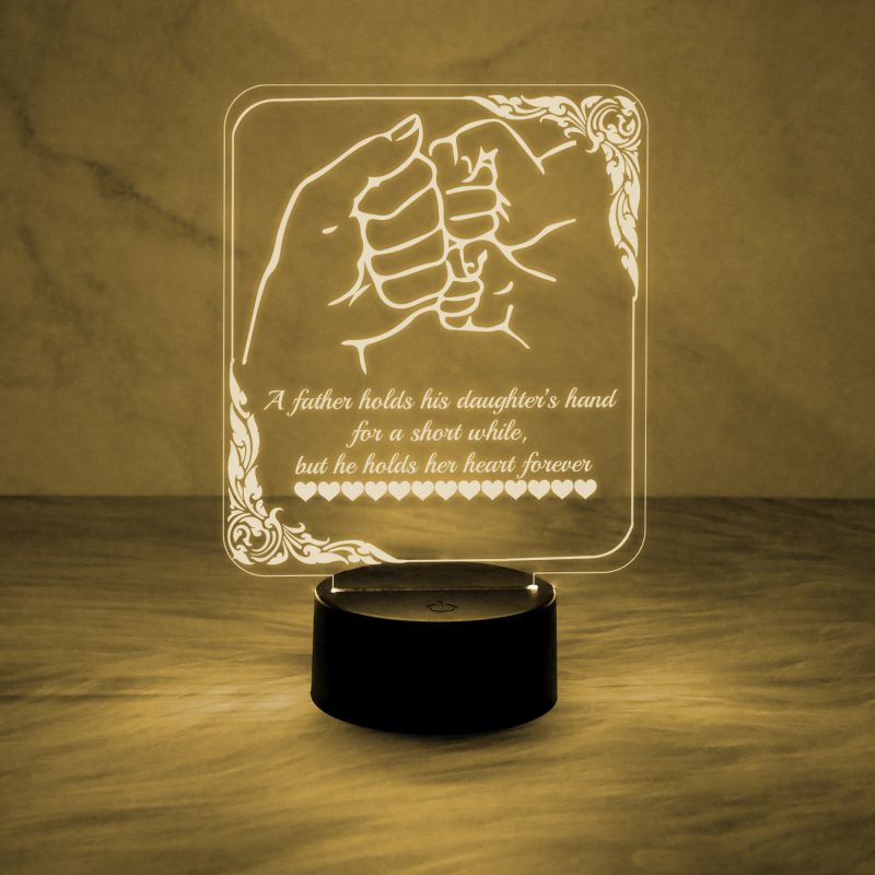 Engraved Quote Night Lamp with Automatic Color Changing Light & On/Off Touch Button |